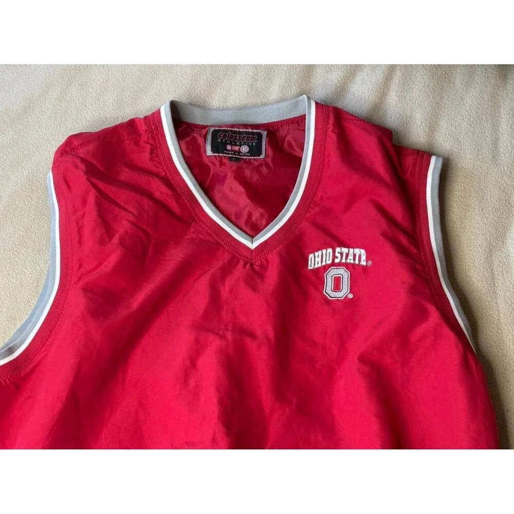 Ohio State Buckeyes Colosseum Athletics Red V-Neck Vest Men's Size L